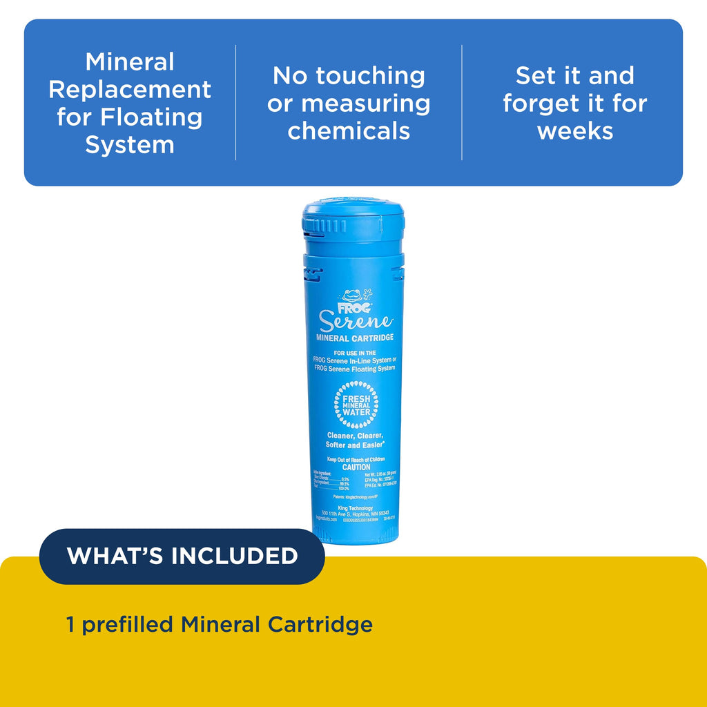 FROG Serene Mineral Replacement Cartridge for Hot Tubs for use with FROG Serene Floating or In-Line Systems, for Spas up to 600 gallons