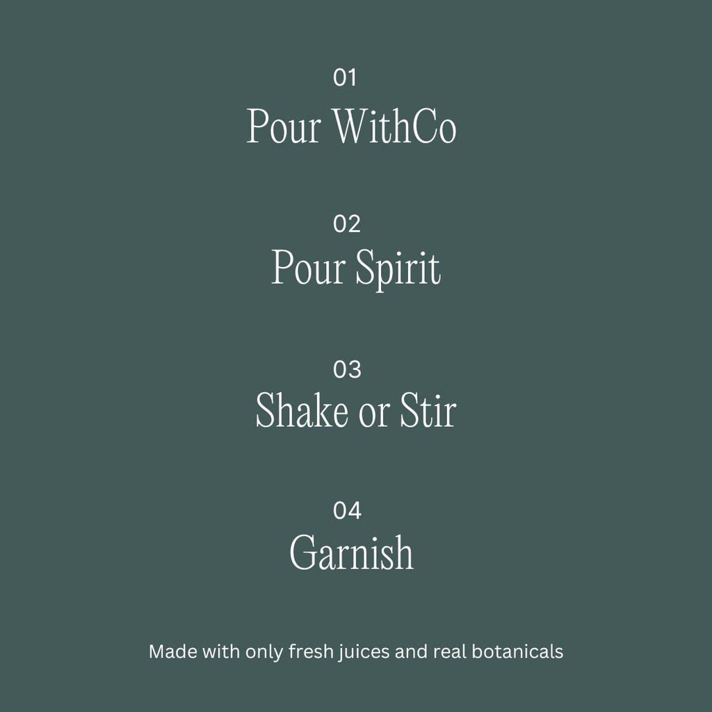 WithCo Craft Cocktail Mixers make 10-32 Drinks - Just Add Whiskey, Bourbon, Tequila, Vodka, Gin, Champagne or Seltzer