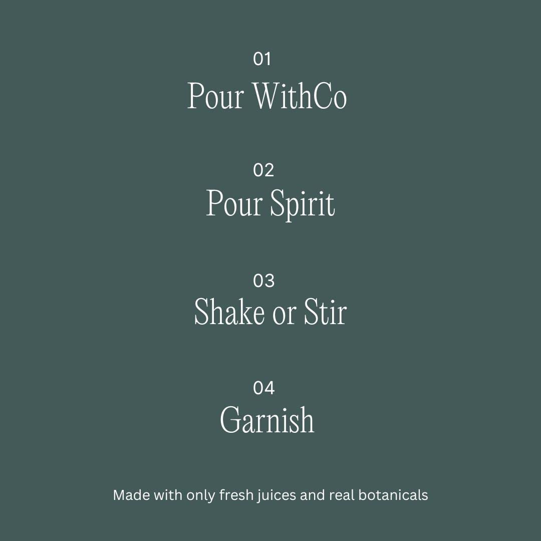 WithCo Craft Cocktail Mixers make 10-32 Drinks - Just Add Whiskey, Bourbon, Tequila, Vodka, Gin, Champagne or Seltzer